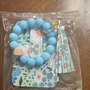 Floral Bead Wristlet and Card Holder
